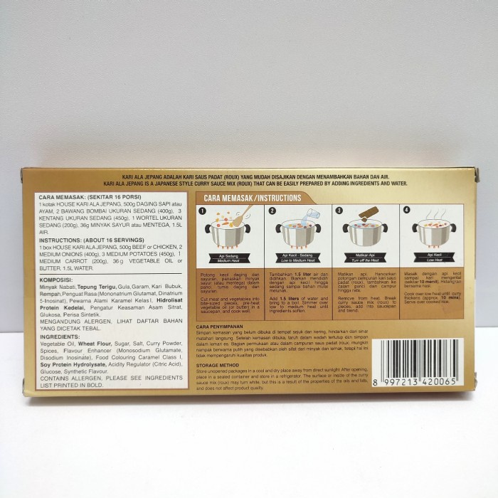 

✨Ready Stok✨ - House Kari ala Jepang 300gr (16porsi) - Saus Padat Kari Curry Roux- 1.2.23