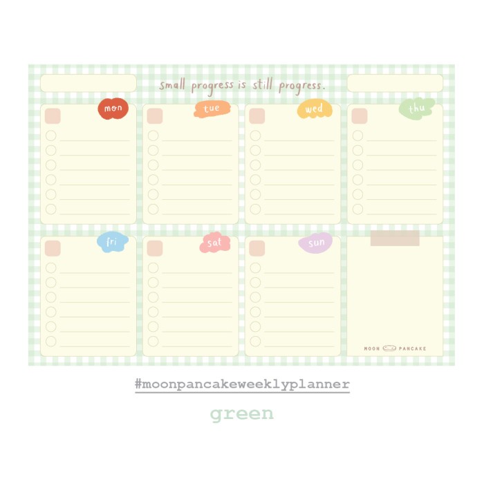 

✨BISA COD✨ -Moon Pancake Weekly Planner - Green