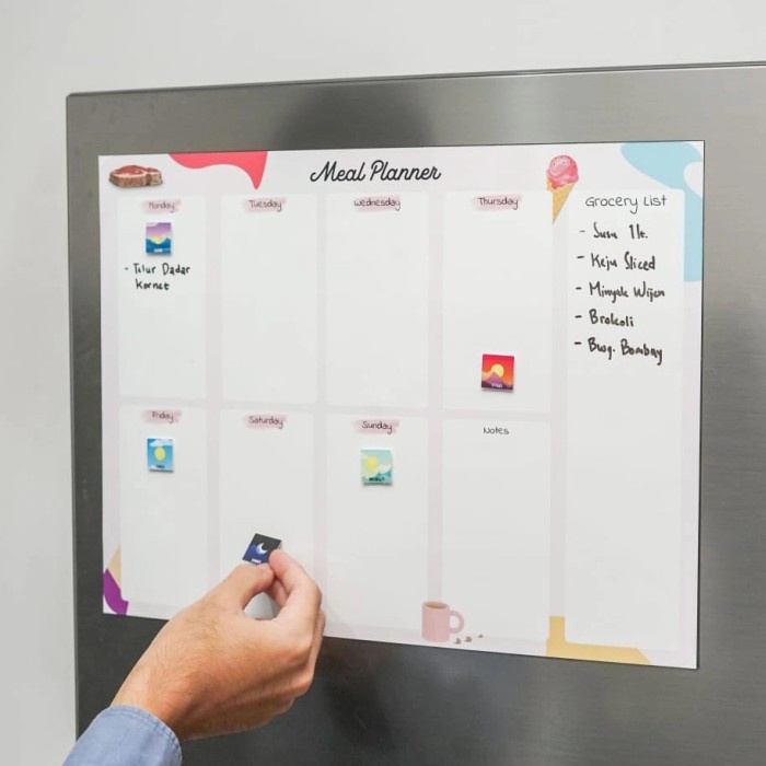 

✨BISA COD✨ -Magnetic meal planner Hitivity, Planner untuk di kulkas - Pink