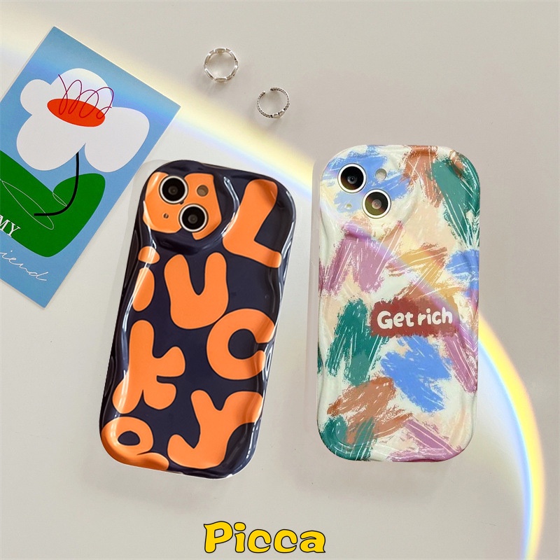 Graffiti Simple Huruf Inggris Case Untuk Infinix Hot20 30 9 10 11 12 Play Hot 30i 10Lite 8 9 Note 12 G96 12 4G Smart 6 7 56plus 3D Wavy Curved Edge Soft Couples Cover