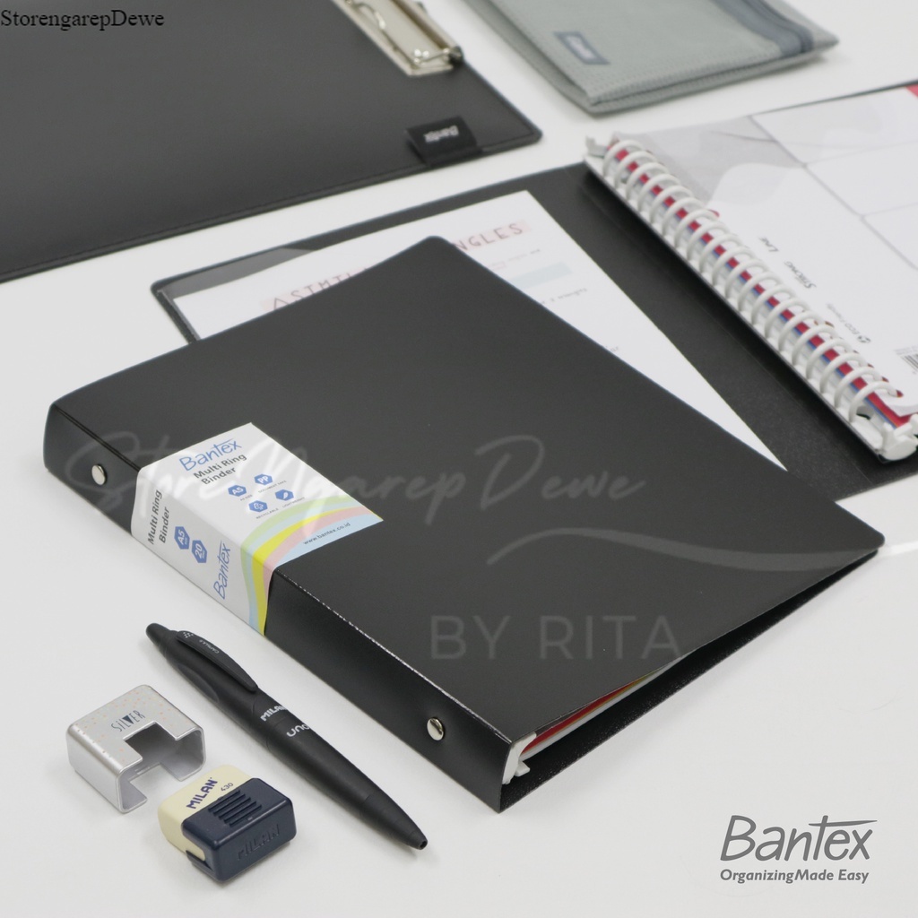 

Bantex A5 Trendy Multi Ring Binder 20 Hole Black 3124 10 original real seperti gambar
