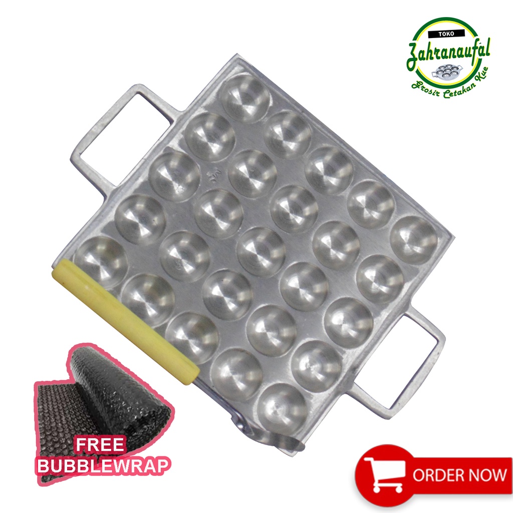 PROMO ISI 25 LUBANG - CETAKAN KUE TAKOYAKI / TELUR PUYUH / CUBIT BAHAN COR ALUMUNIUM