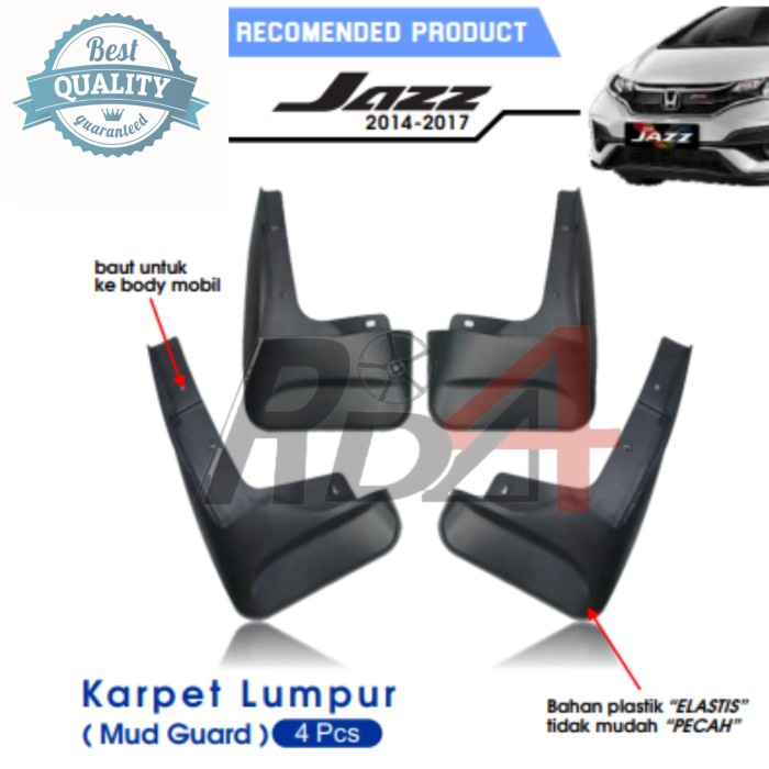 Mud Guard Karpet Lumpur Mobil Honda Jazz 2014 - 2017