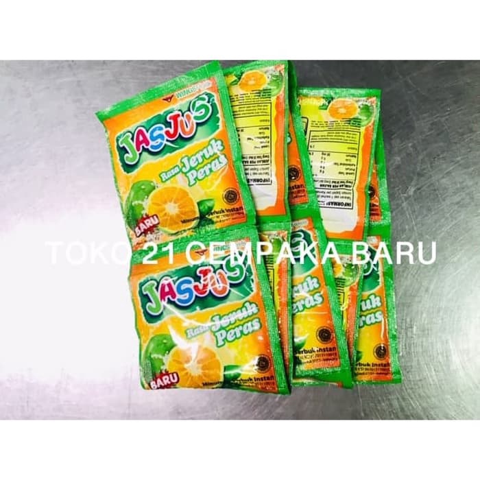 

JasJus Rasa JERUK PERAS 1 renceng isi 10 sachet | Minuman Rasa Jasjus