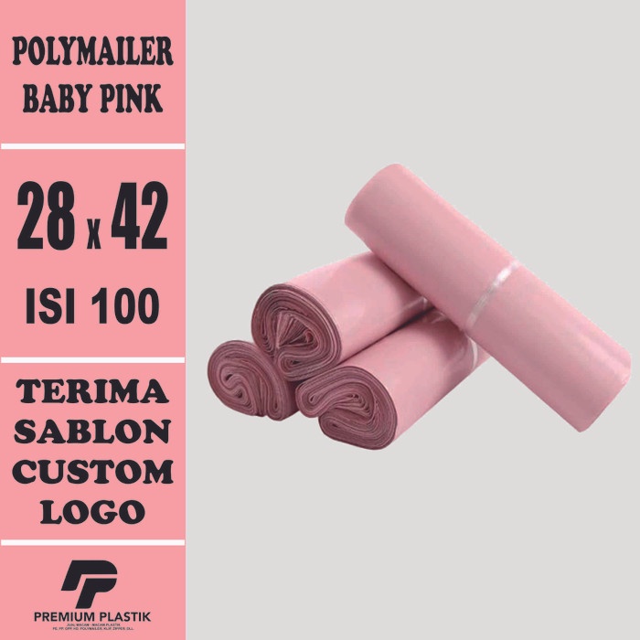 

POLYMAILER 28x42 CM PINK PREMIUM GLOSSY ISI 100 PCS