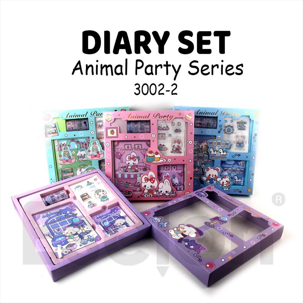 

1SET DIARY +STICKER ANIMAL PARTY / NOTEBOOK SET FANCY 3002-2