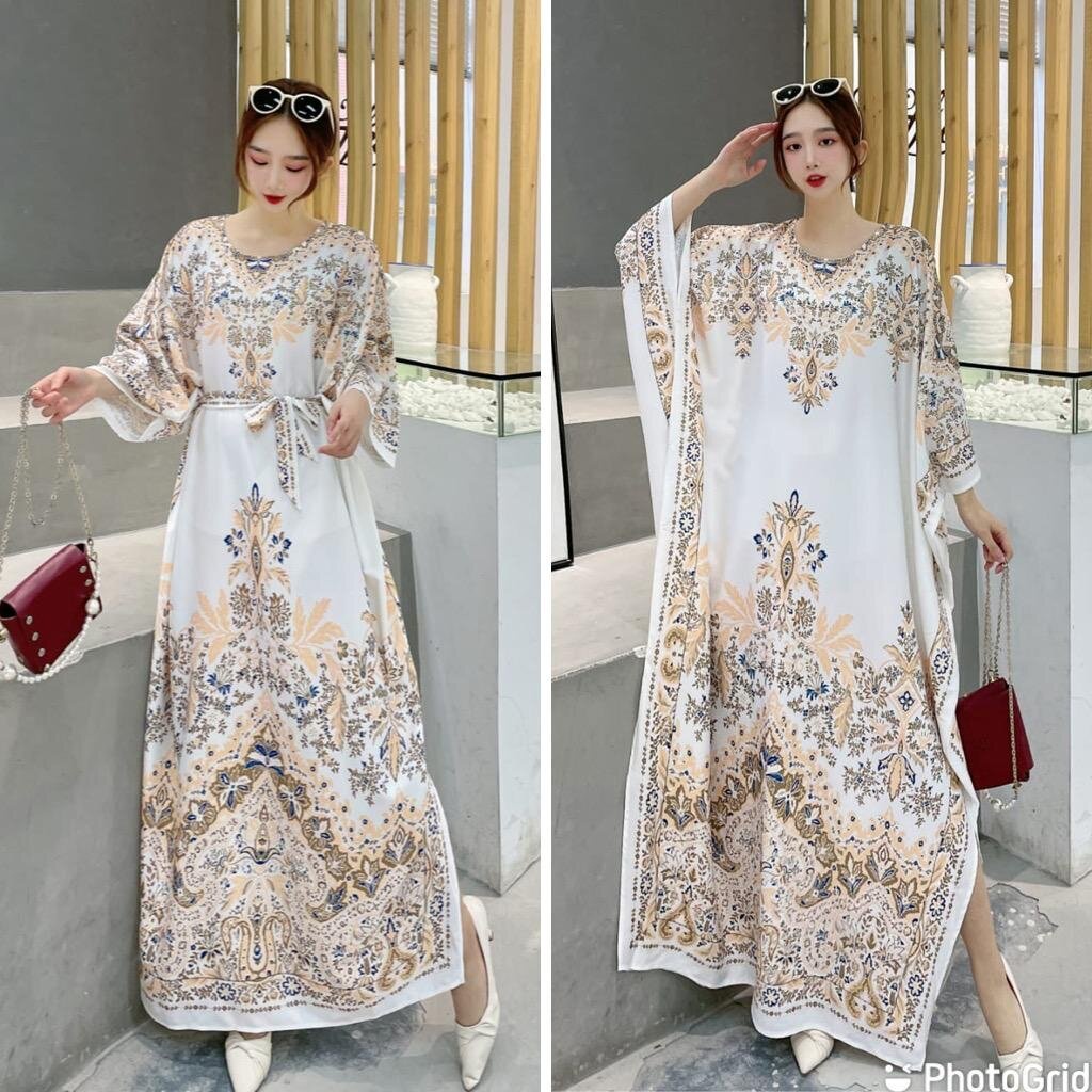 DRESS / KAFTAN WANITA ESTILO WHITE ADALINE IMPORT BKK BANGKOK