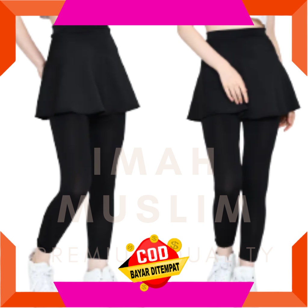 BAWAHAN GABUNGAN LEGGING DAN ROK  WANITA JUMBO OVERSIZE/ Celana Rok Lari Senam Bersepeda Renang Zumb