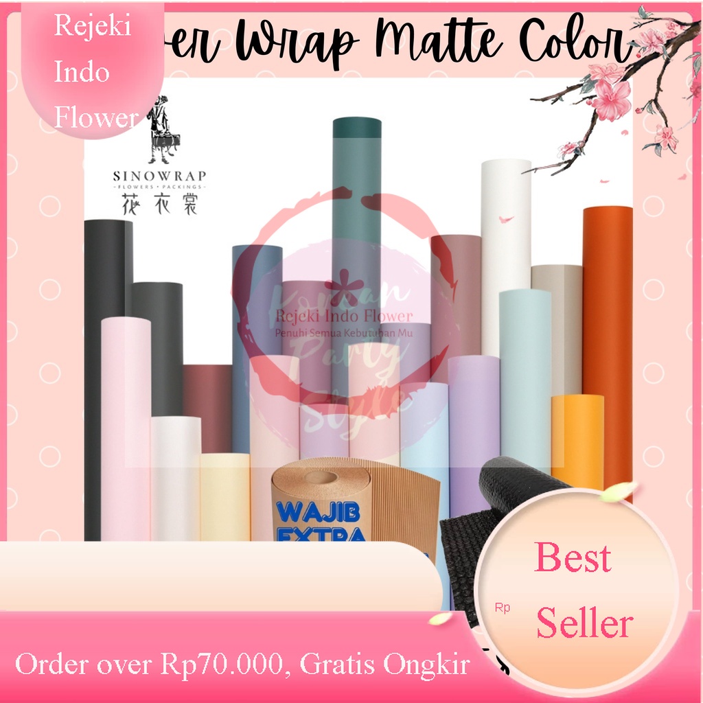 

REJEKI FLOWER WRAPPING POLOS MTZ SOLID FULL COLOR OPP CELLOPHANE KERTAS BUKET BUNGA ECER PER LEMBAR PAPER BISA CAMPUR WARNA WARNI