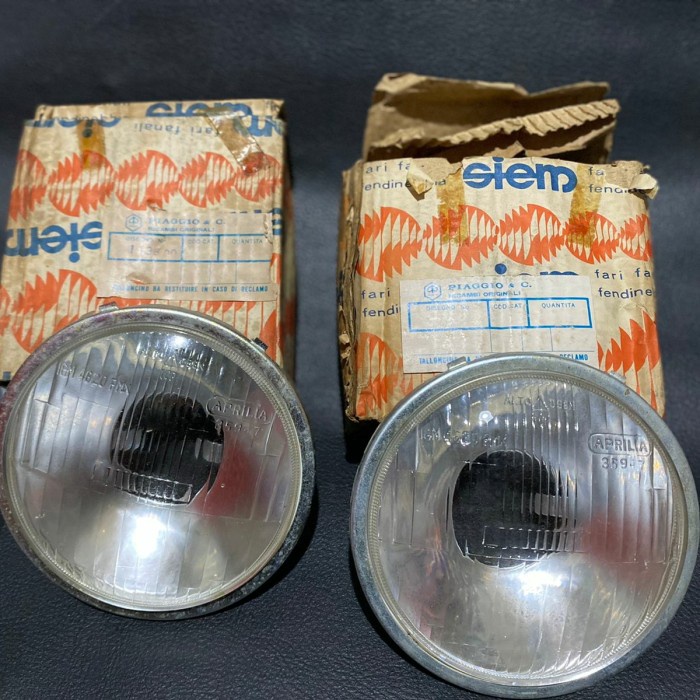 Part Vespa Headlamp reflektor vespa super 66 73 stang bulat siem aprilia original Kapten Scooter