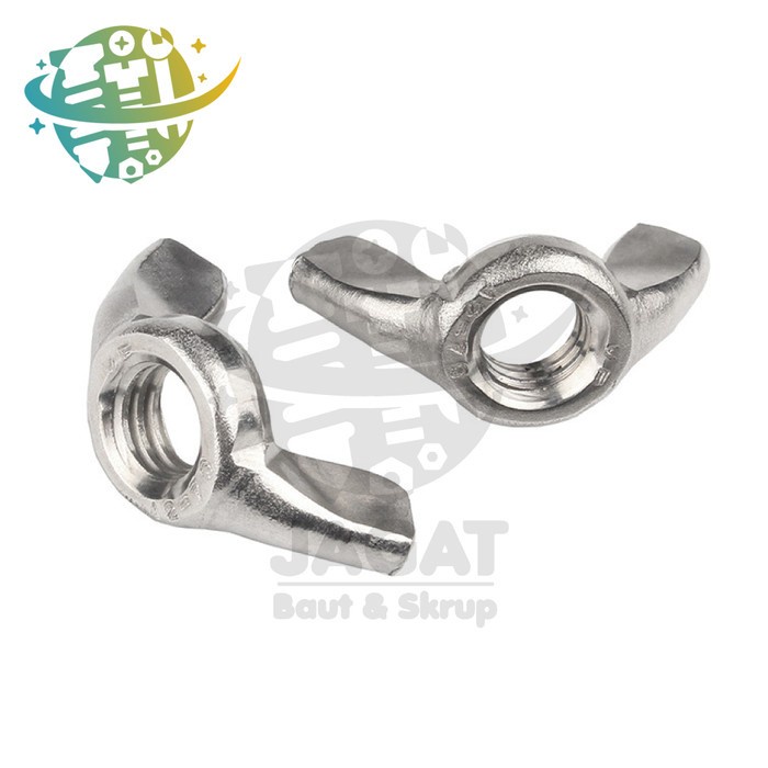 Mur Kuping Stainless M4 Wing Nut Mur Kupu SS304 Butterfly Nut