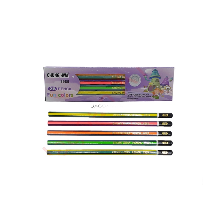 

Rmdodo - Pensil 2B [1 Pack - 12 Pcs Pensil] / Pencil Chung Hwa / Pensil Kayu Murah / Pensil Fancy 8989