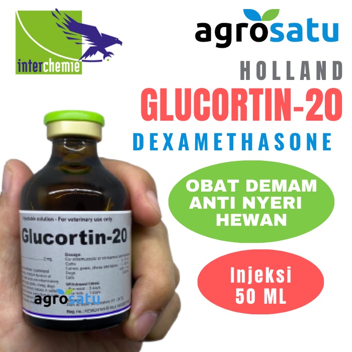 Glucortin 20 50ml Obat Demam Anti Radang Nyeri Analgesik Antiinflamasi Antipiretik Kucing Anjing Hew