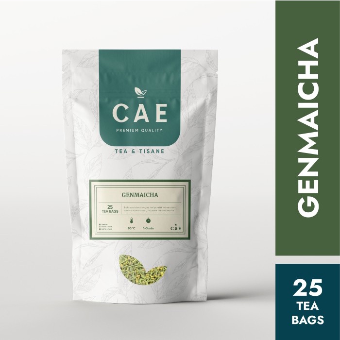 

GENMAICHA 25 TEA BAGS Teh Japan Roasted Brown Rice 100% Pure Organic