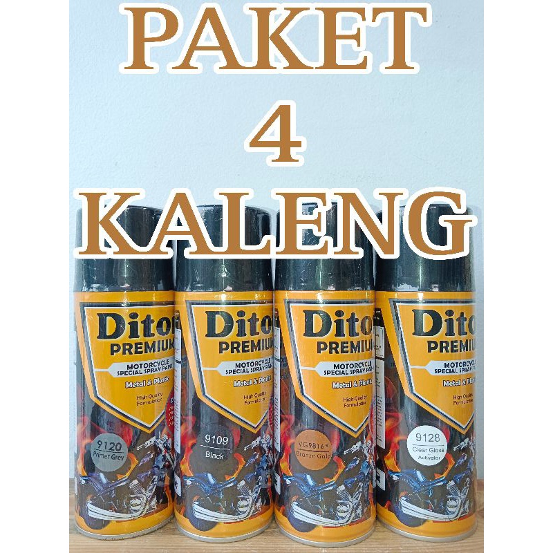 cat spray PAKET 4 KALENG pilok pilox diton premium BRONZE GOLD VG 9816* gold bronze 9816 400cc pilok