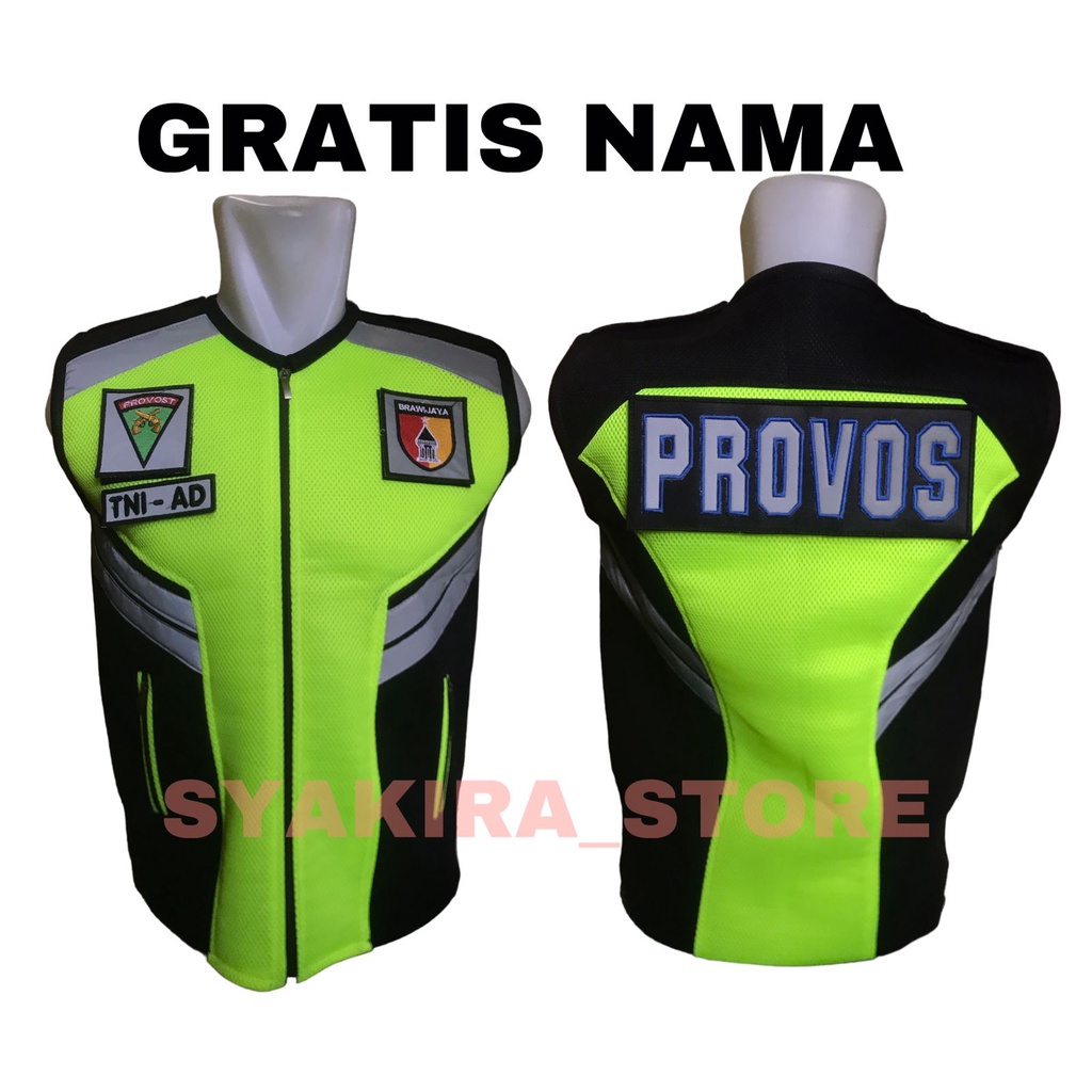 Rompi Provos TNI Bahan Double Mesh Tebal dan Logo Bordir Komputer Timbul