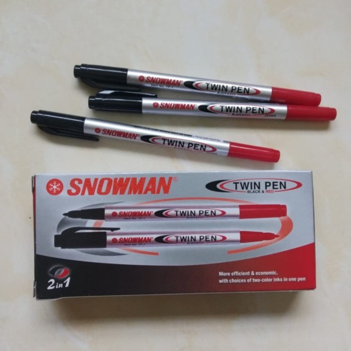 

Twinpen Snowman 2 warna / box isi 12 buah