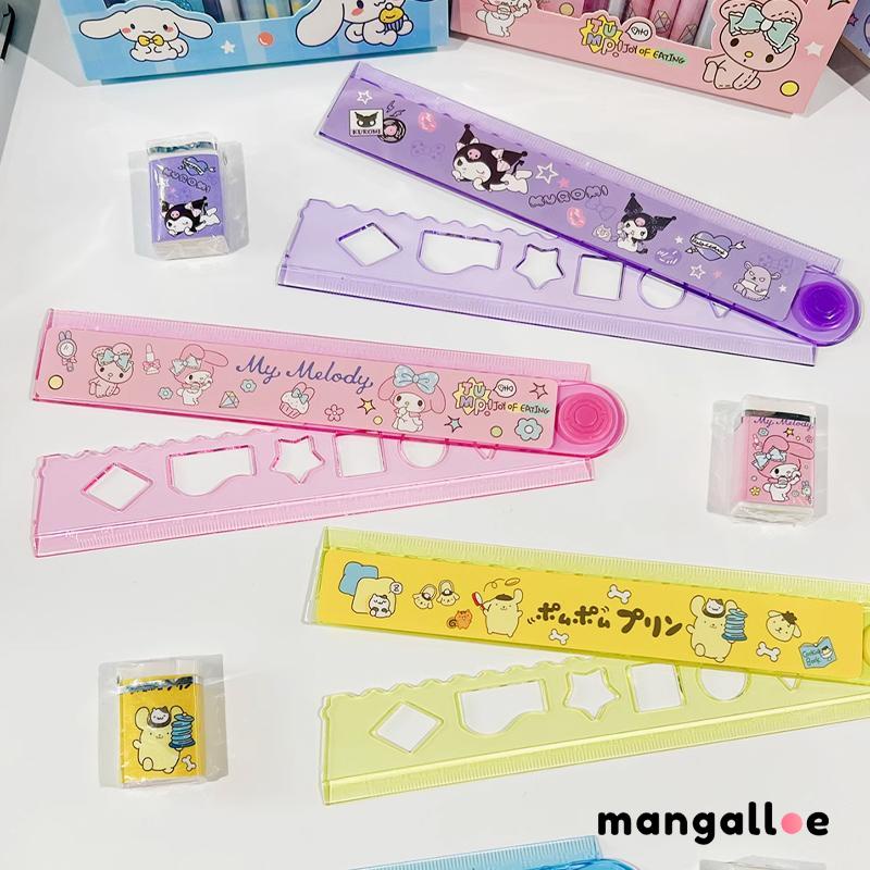 

Lucu Kartun Sanrio Penguasa Lipat Lapisan Ganda Anak Gelombang Penguasa Alat Tulis -MG