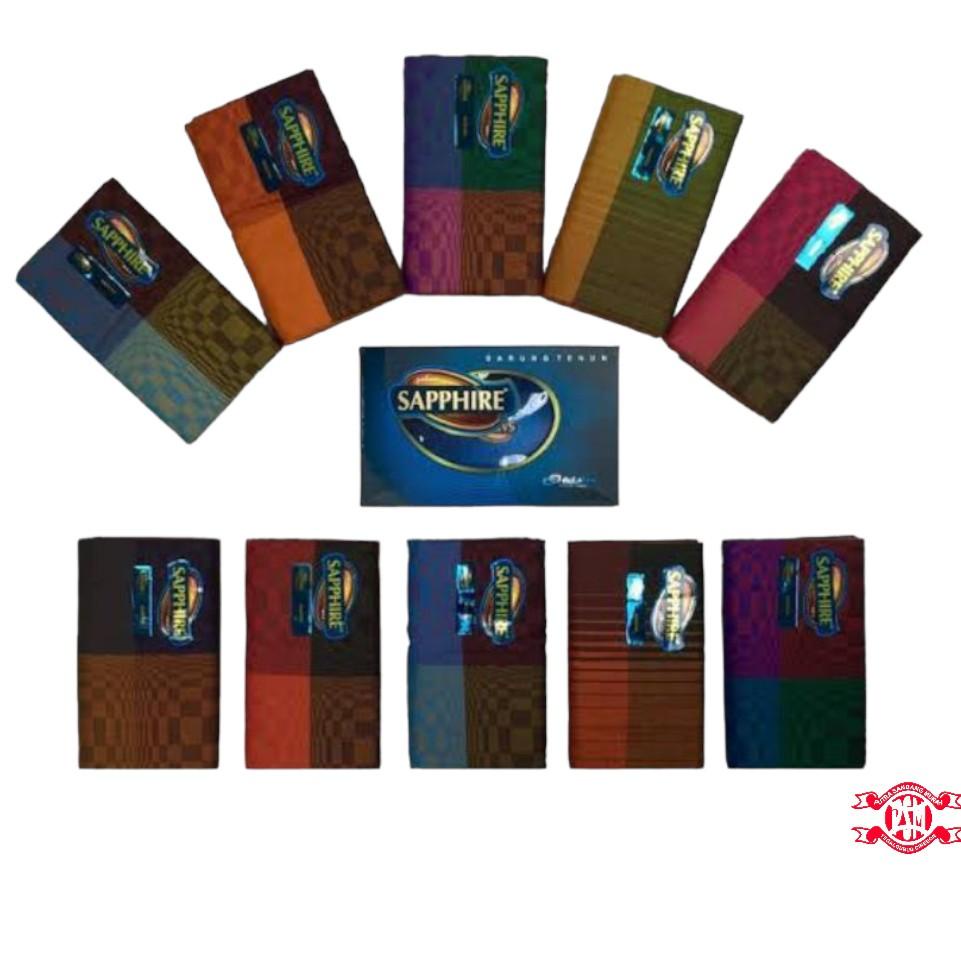 sarung tenun sapphire dewasa warna polos & warna motif / Sarung Tenun Dewasa
