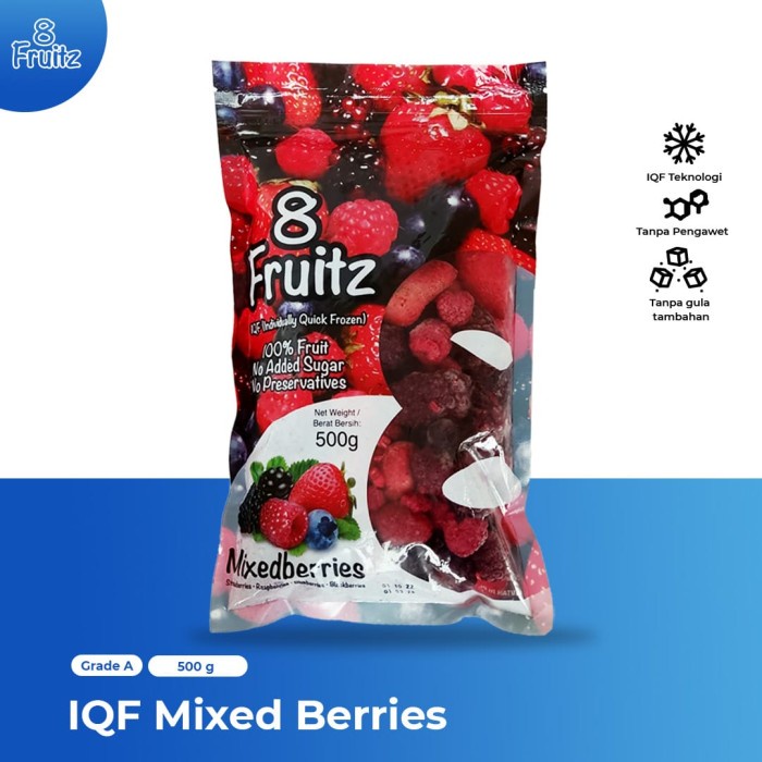 

8 Fruitz IQF Frozen MIxed Berries 500 gr / Mix Berry Beku IQF 500 gr