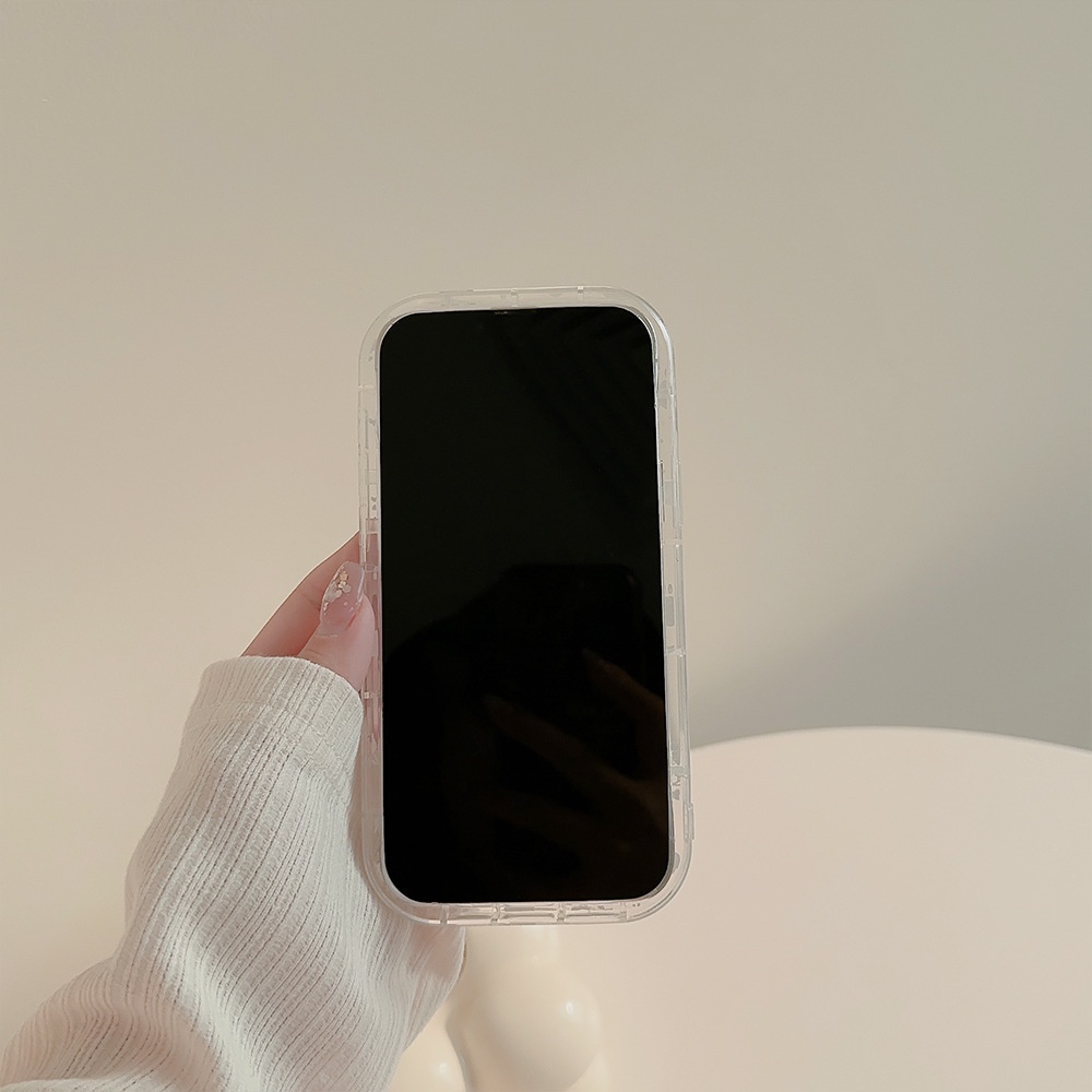 IPHONE Musim Panas Ungu Floral Transparan Pelindung Lensa Kamera TPU Phone Case Cover Dengan Tempat Bunga Untuk Iphone11 12 13 14 PLUS PRO MAX