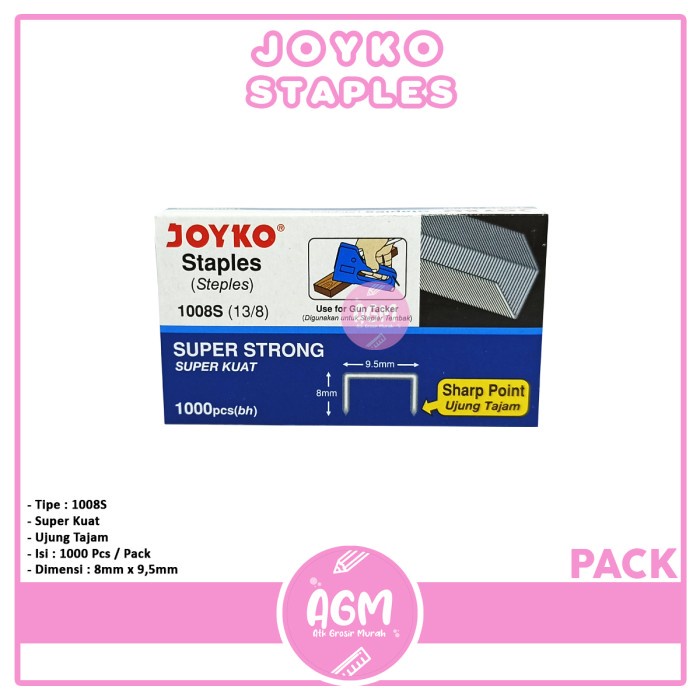 

JOYKO - Isi Staples No.1008S - Isi stapler Heavy Duty - Pack