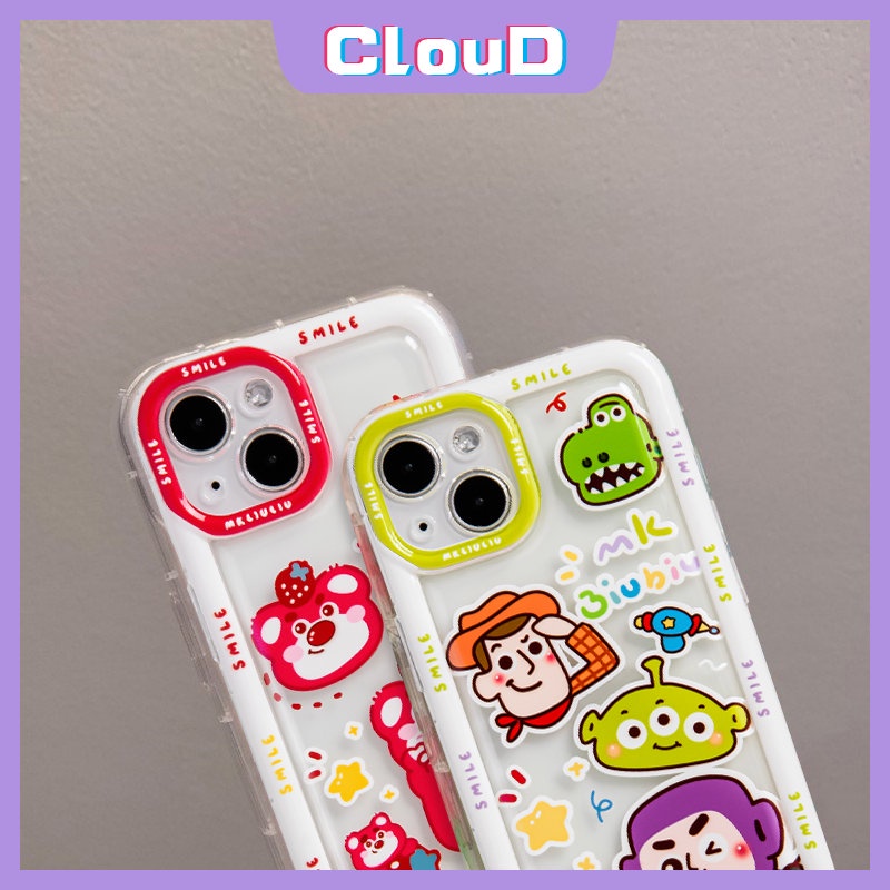 Redmi A110 9T 9A 10A 9C NFC Redmi Note 10s 9 11 10 11s Note9 Note10 Note10s Note11 Shockproof Airbag Lembut Tpu Cerita Mainan Kartun Lucu Strawberry Bear Manyo Clear Case Cover