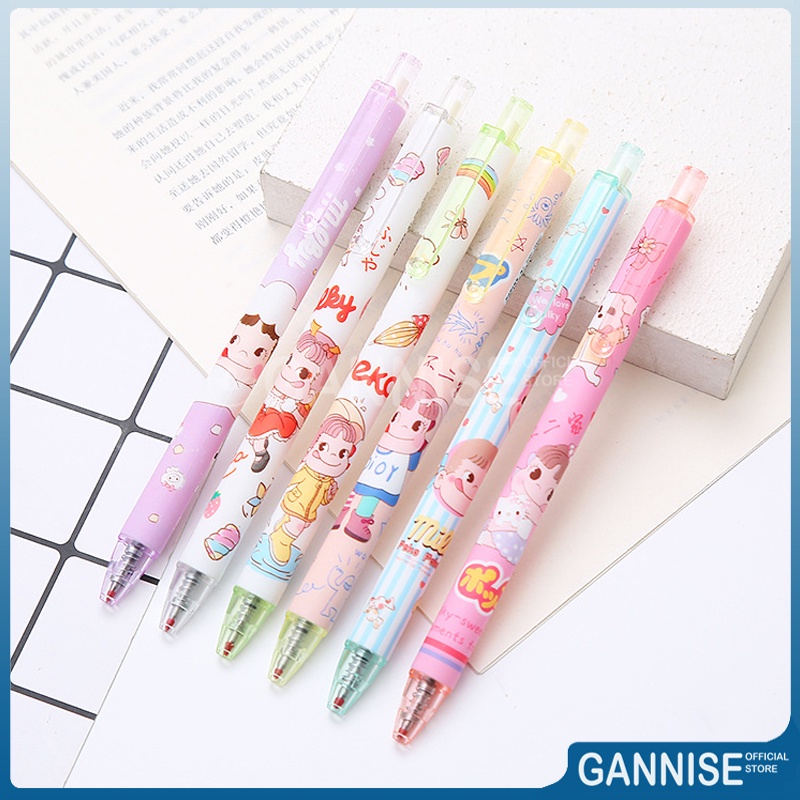 

6pcs Pena Pulpen Pen Cetek Cetekan Gel Motif Milky Peko GoK-ST0032