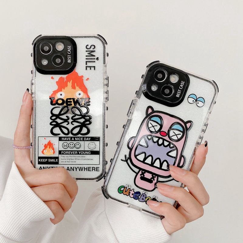 Fashion LOEVE &amp; Bigmouth Monster Galaxy Point Flash Casing Soft Case HP iP iPhone 14 13 12 11 Pro Max FTD New Cover Apple
