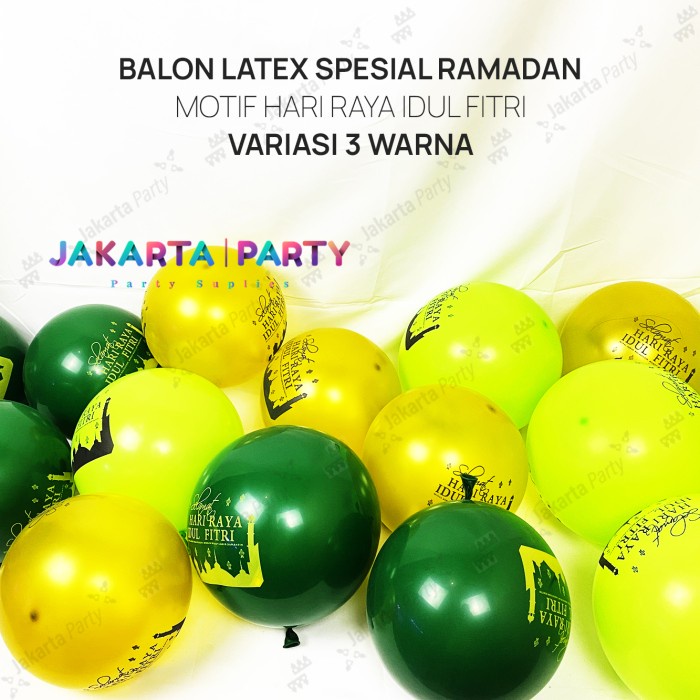 Balon Latex Motif Lebaran / Latex Lebaran / Hiasan Dekorasi Idul Fitri