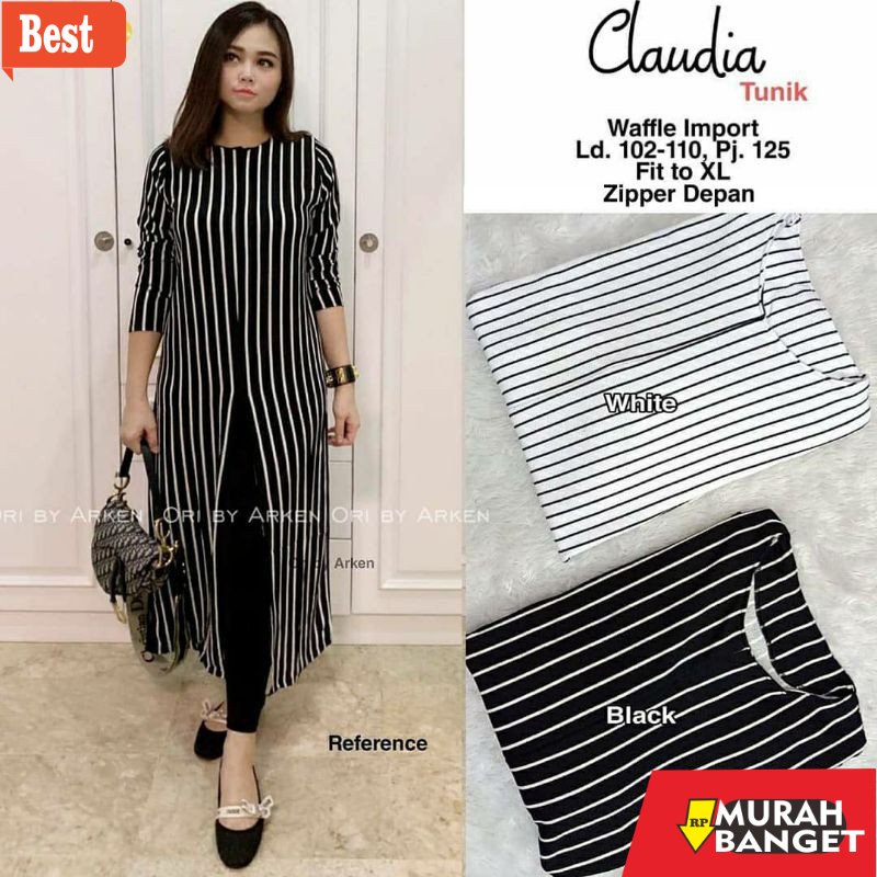 Tunik jumbo terbaru untuk wanita- Jollie Tunik Busui Claudia Tunik Salur Jumbo Wanita LD 140 Tunik S
