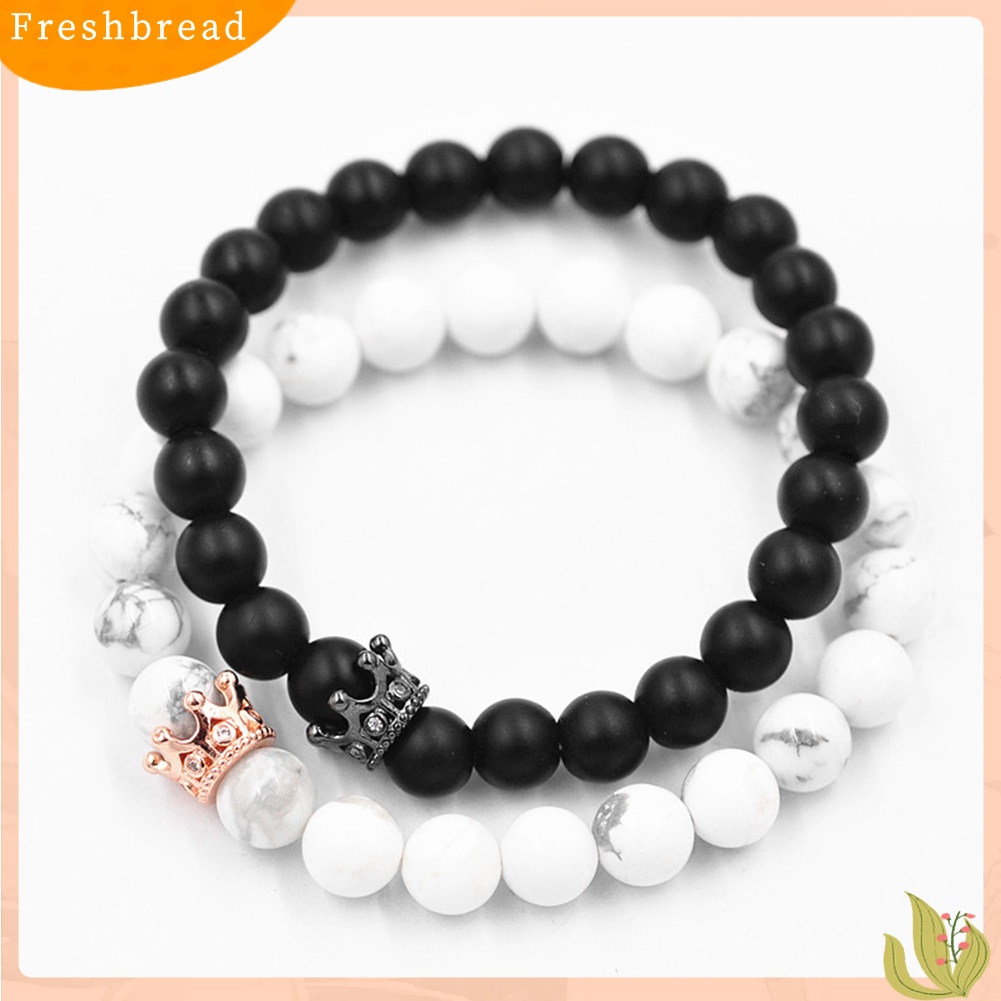 &lt; Freshbread &gt; Gelang Manik Batu Mahkota Unik Wanita Pria Lover Fashion Jewelry Decor Gift