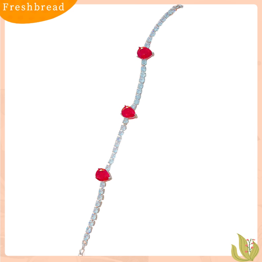 &lt; Freshbread &gt; Gelang Pengantin Yang Dapat Disesuaikan Mulia Dengan Rantai Ekstensi Tetesan Air Cubic Zirconia Charm Bracelet Fine Jewelry