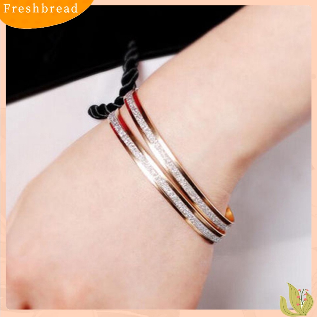 &lt; Freshbread &gt; Bangle Exquisite Fadeless Wanita Sederhana Tengah Frosted Lingkaran Gelang Untuk Pesta Pacaran