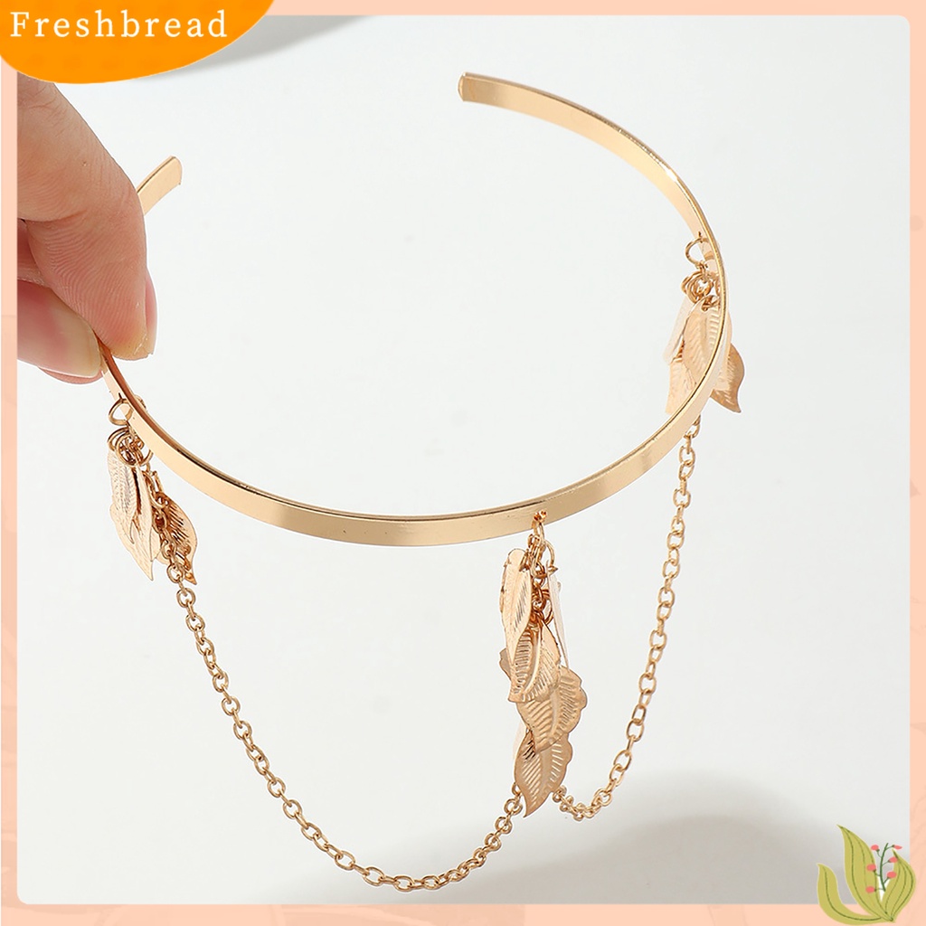 &lt; Freshbread &gt; Opening Adjustable Thin Arm Bangle Bohemian Daun Pesona Gelang Lengan Atas Aksesoris Fashion