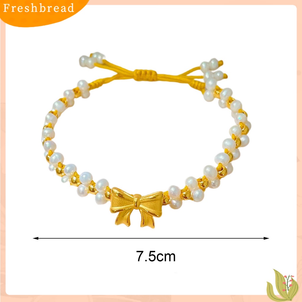 &lt; Freshbread &gt; Gelang Rantai Kepribadian Handmade Beads Adjustable Ikatan Simpul Mutiara Imitasi Tangan Braided Bracelet Perhiasan Aksesori