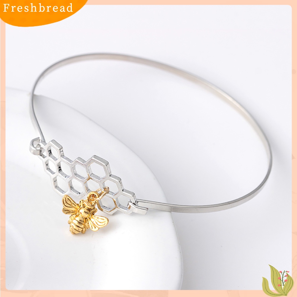 &lt; Freshbread &gt; Lucu Pola Madu Dan Sarang Lebah Wanita Perhiasan Gelang Bangle Hadiah Pertunangan