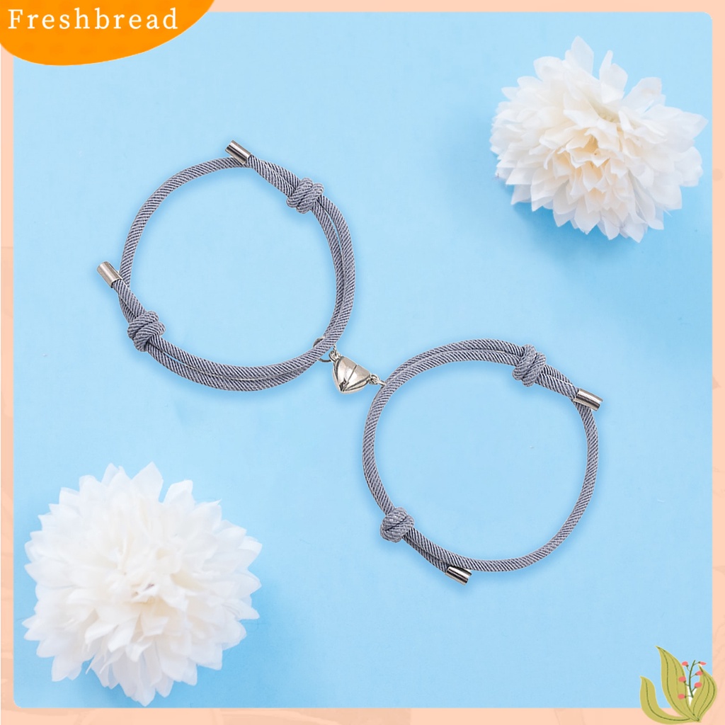 &lt; Freshbread &gt; 2Pcs Gelang Cantik ic Adsorpsi Alloy Elegan Panjang Adjustable Fashion Bracelet Untuk Pacaran