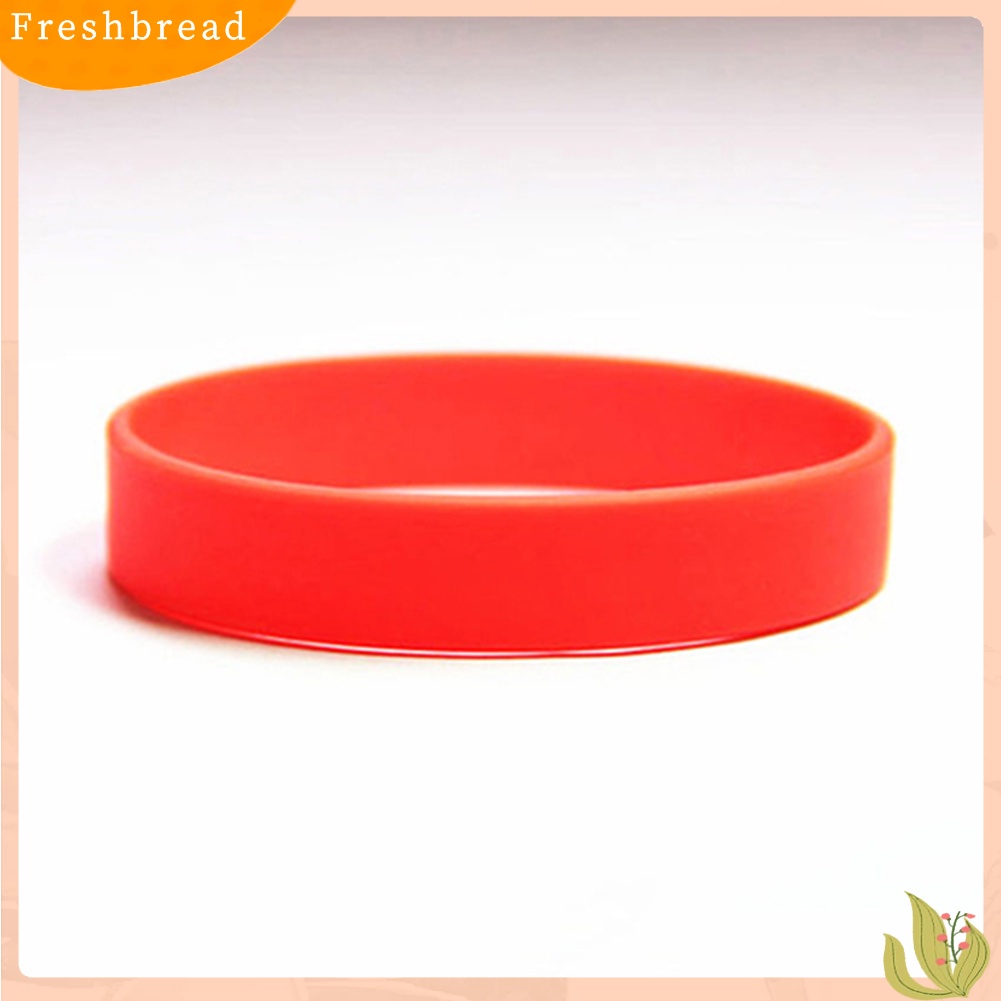 &lt; Freshbread &gt; 2Pcs Fashion Silicone Wristbands Wrist Band Gelang Desain Olahraga Warna Solid