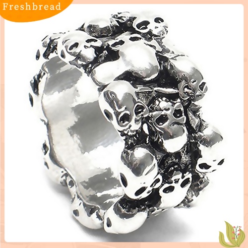 &lt; Freshbread &gt; 1Pc Pria Gothic Tengkorak Jari Pesona Stainless Steel Punk Biker Knuckle Ring