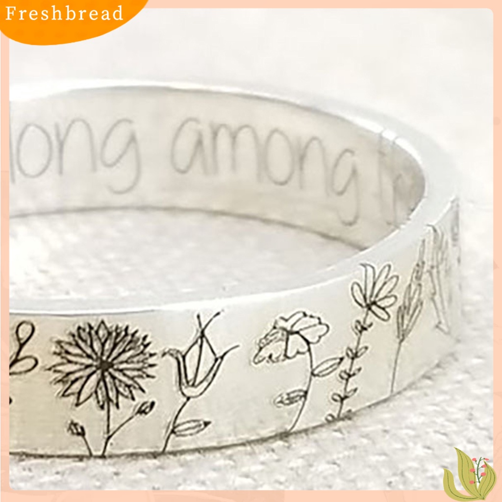 &lt; Freshbread &gt; Cincin Jari Motif Bunga Indah Paduan Pecinta Tulisan Dandelion Ring Untuk Pacaran