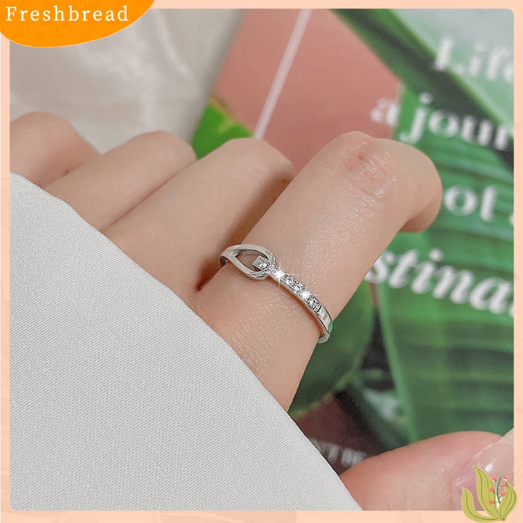 &lt; Freshbread &gt; Wanita Cincin Hollow Out Jepang Korea Gaya Shiny Rhinetones Finger Ring Untuk Pesta Pernikahan Perjamuan