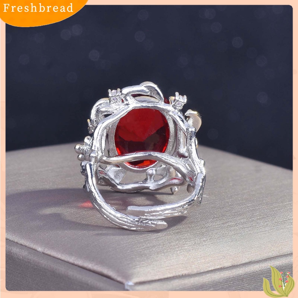 &lt; Freshbread &gt; Cincin Wanita Daun Pembukaan Perhiasan Adjustable Bright Luster Ring Untuk Pakaian Sehari-Hari