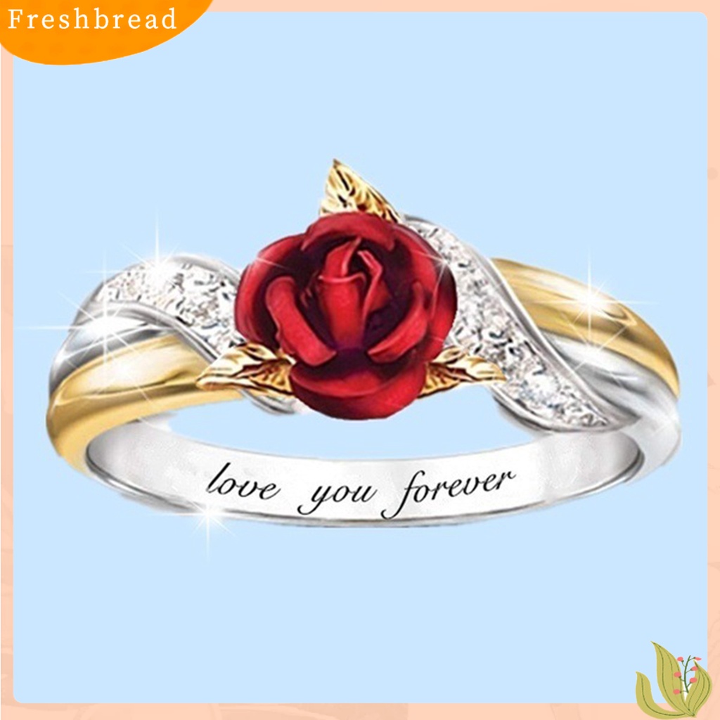 &lt; Freshbread &gt; Cincin Huruf Inggris Motif Cincin Perhiasan Pertunangan Bahan Alloy Tahan Karat Untuk Gadis