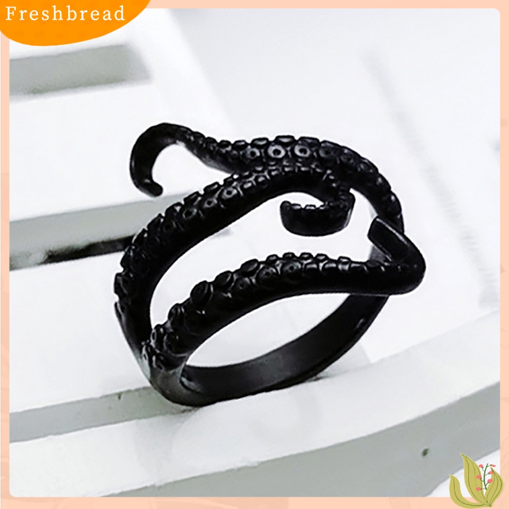 &lt; Freshbread &gt; Sederhana Punk Adjustable Bentuk Gurita Jari Cincin Pria Cincin Perhiasan Aksesori