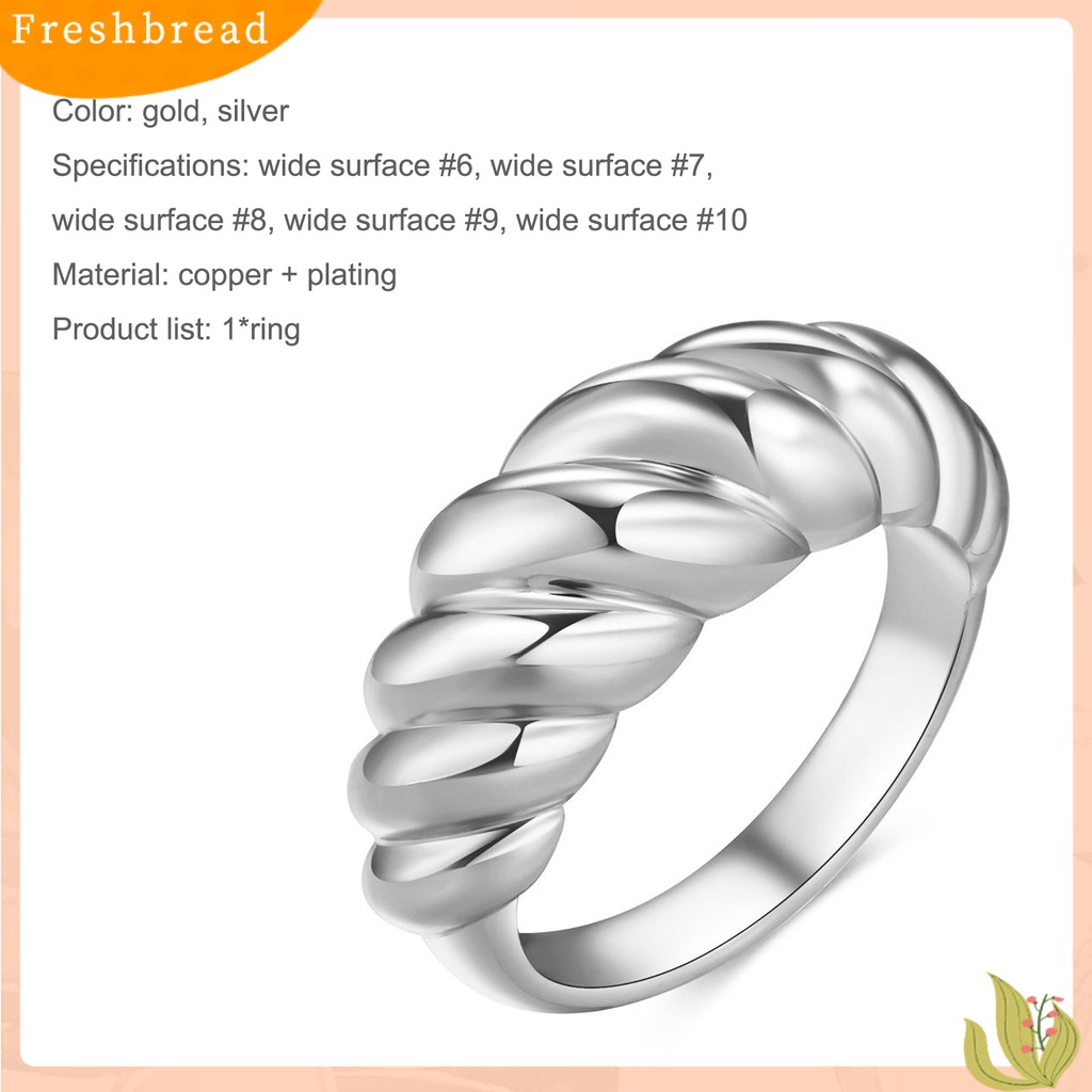 &lt; Freshbread &gt; Cincin Unisex Bentuk Melintir Perhiasan Lapis Simple Unisex Anti Karat Untuk Pesta