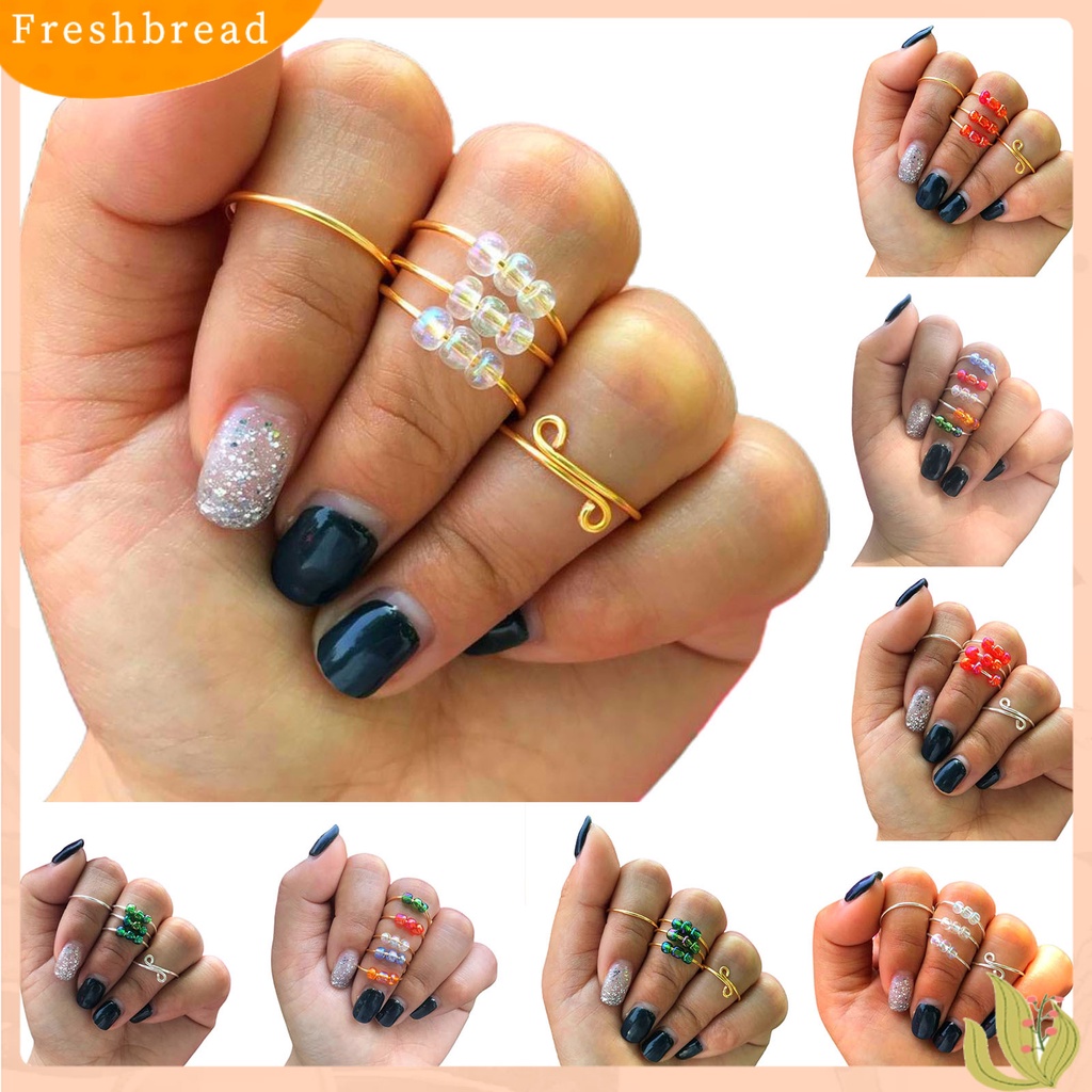 &lt; Freshbread &gt; 5Pcs Manik-Manik Kaca Spiral Coil Tunggal Tembaga Berputar Anti-Stres Pembukaan Fidget Rings Untuk Kehidupan Sehari-Hari