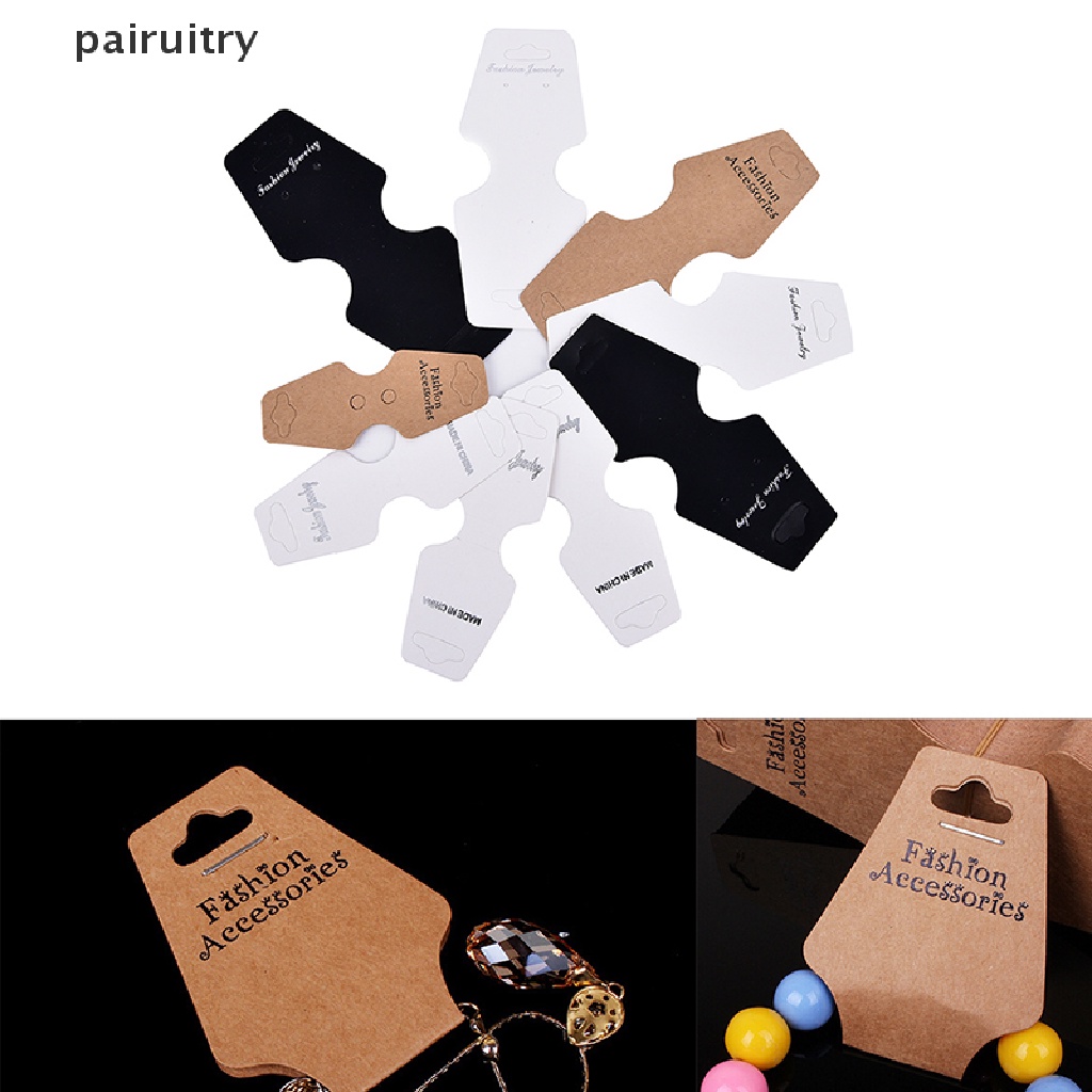 Prt 50Pcs Perhiasan Kalung Gelang Gantung Holder Jewerly Display Kertas Kartu PRT