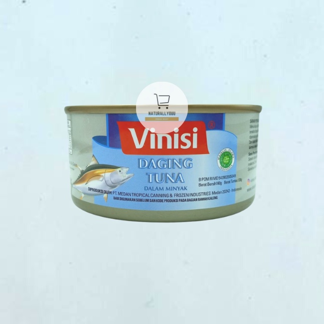 Vinisi Chunk Light Tuna 160gr Daging Ikan Kaleng dalam Rendaman Minyak