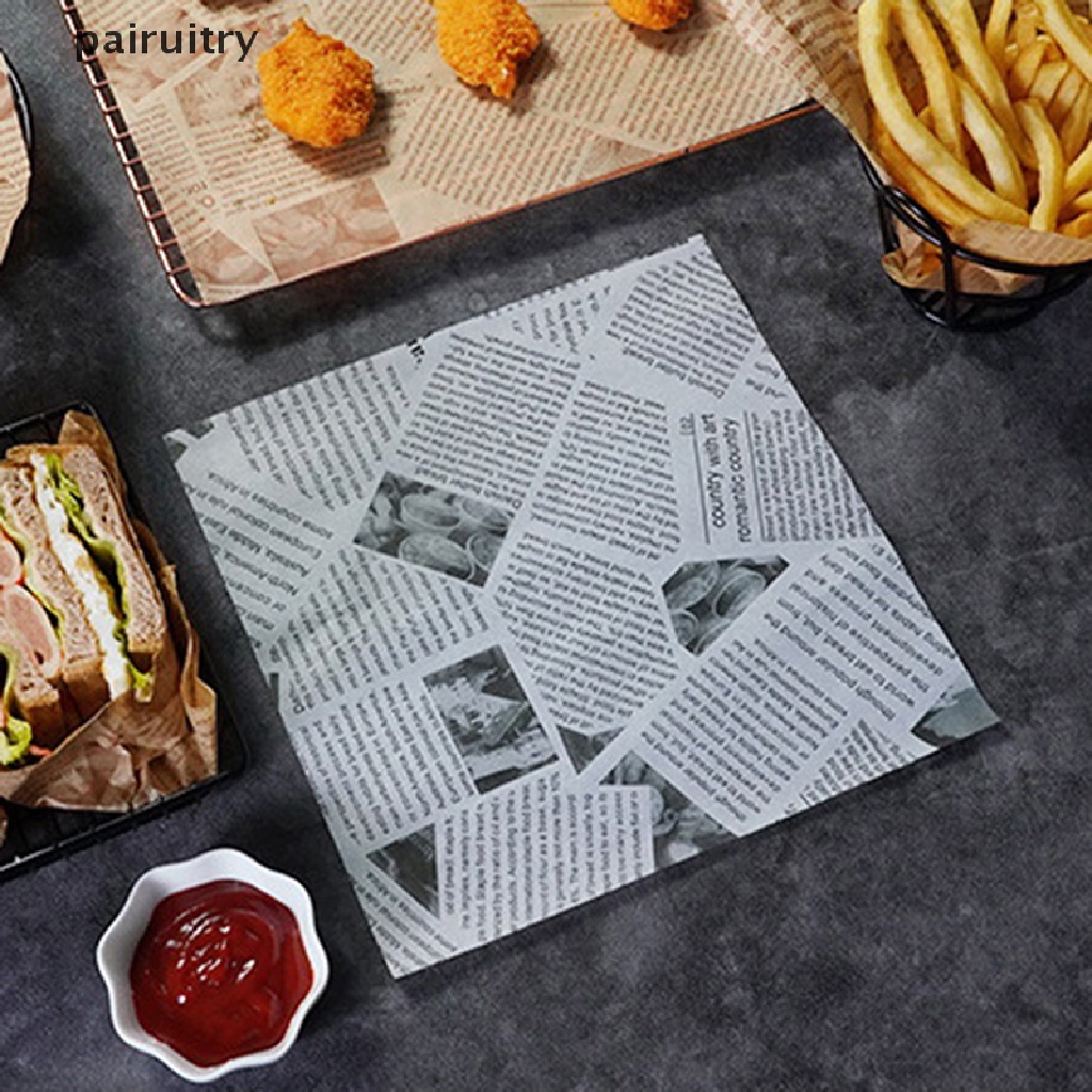 Prt 30lembar Kertas Lilin Anti Minyak Roti Sandwich Burger Fries Wrapping Paper PRT